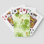 花の付いた緑のタコ トランプ (裏面)