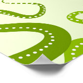 花の付いた緑のタコ ポスター (角)