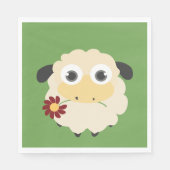 花の付いた羊 スタンダードランチョンナプキン (正面)