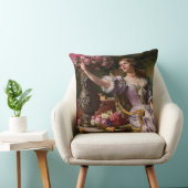 花の付いた薄紫ドレスを着た女性 クッション (椅子)