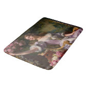 花の付いた薄紫ドレスを着た女性 バスマット (アングル)