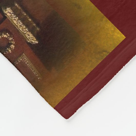 花の付いた薄紫ドレスを着た女性 フリースブランケット (角)