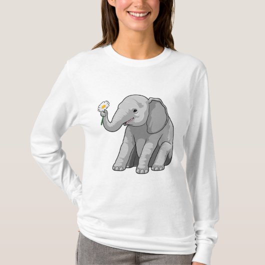花の付いた象 Tシャツ (正面)