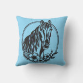 花の付いた馬頭 クッション (裏面)