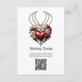 花の付いた高貴なゴシックハート。 エンクロージャーカード (正面)