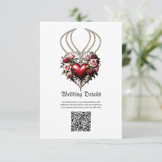 花の付いた高貴なゴシックハート。 エンクロージャーカード (スタンド正面)