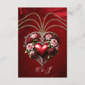 花の付いた高貴なゴシックハート。 エンクロージャーカード (裏面)