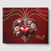 花の付いた高貴なゴシックハート。 ゲストブック (裏面)