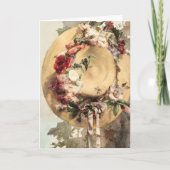 花の付いた麦藁帽子 カード (正面)