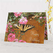 花の付いた黄色い蝶 カード (黄色い花)