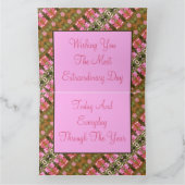 花の付いた黄色い蝶 カード (内部)