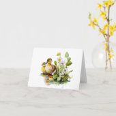 花の付いた黄色のアヒル空白のの数 カード (黄色い花)