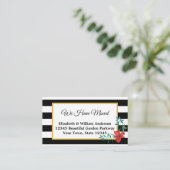 花の付いた黒と白のストライプのデザインに移動しました エンクロージャーカード (スタンド正面)