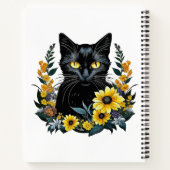 花の付いた黒猫 ノートブック (裏面)