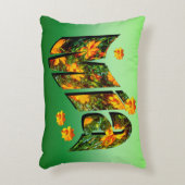 花の付いたMiaの名前のロゴ アクセントクッション (正面(垂直))