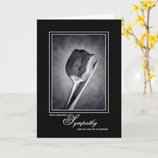 花の代わりに悔やみや弔慰記念寄贈チューリップ カード (黄色い花)