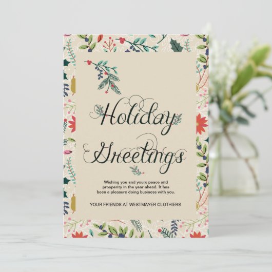 花の休日の挨拶ビジネス企業のなカード シーズンカード (スタンド正面)