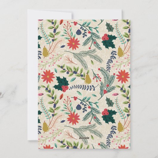 花の休日の挨拶ビジネス企業のなカード シーズンカード (裏面)