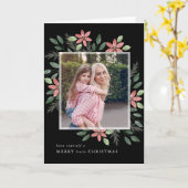 花の休日、クリスマスの写真の挨拶状 カード (黄色い花)