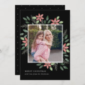 花の休日、クリスマスの写真カード シーズンカード (正面/裏面)