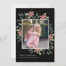 花の休日、クリスマスの写真カード