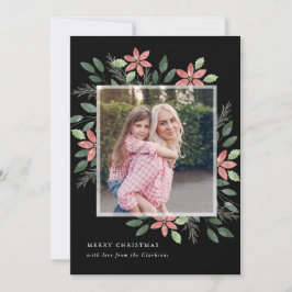 花の休日、クリスマスの写真カード シーズンカード