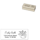 花の住所を持つ庭の散水缶 ラバースタンプ (押印)