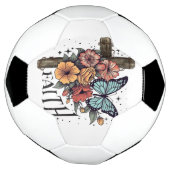 花の信仰の十字架 サッカーボール (回転)