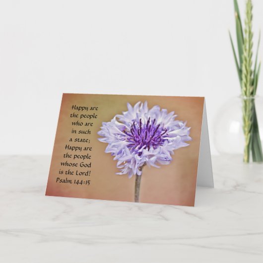 花の信仰の独身者ボタン詩編カード カード (正面)