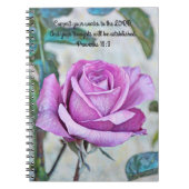 花の信仰パープルバラ祈りの言葉ジャーナル ノートブック (正面)
