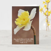 花の信仰詩篇115:15サンキューカード カード (黄色い花)
