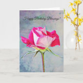 花の信仰誕生日恵みバラカード カード (黄色い花)