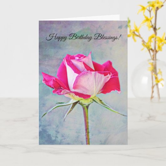 花の信仰誕生日恵みバラカード カード (黄色い花)