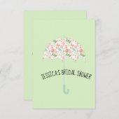 花の傘のシャワー 招待状 (正面/裏面)