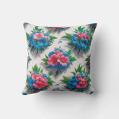 花の優雅さ：シックな花の柄 クッション (裏面)