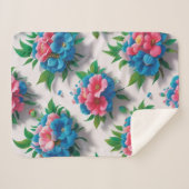 花の優雅さ：シックな花の柄 シェルパブランケット (正面(横))