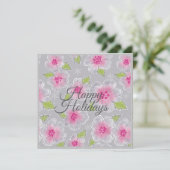 花の優雅さ ハッピー ホリデー バースデー カード (スタンド正面)