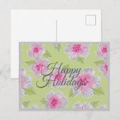 花の優雅さ ハッピー ホリデー 誕生日カード シーズンポストカード (正面/裏面)