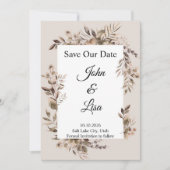 花の優雅さ 保存日 招待状 (正面)