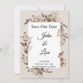 花の優雅さ 保存日 招待状