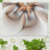 花の優雅さ 現代抽象フラクタルアート キッチンタオル (折り畳み)