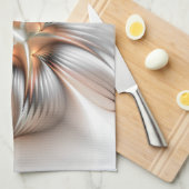 花の優雅さ 現代抽象フラクタルアート キッチンタオル (四つ折り)