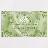 花の光 赤茶 ブラウン 緑 商品ラベル ロゴ ラベル (デザイン1)