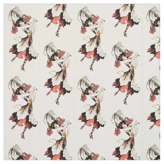 花の児童のアイリス花の妖精パターン ファブリック (見本)