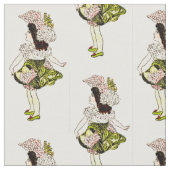 花の児童のYARROWの花の妖精パターン ファブリック (クローズアップ)