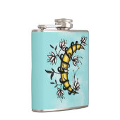 花の入れ墨のスタイルで包まれたな三日月形の月 フラスク (右)