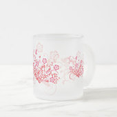 花の入れ墨 – フロストグラスマグカップ (正面右)