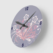 花の入れ墨 – ラウンド壁時計 (傾斜)