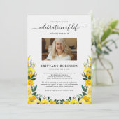 花の写真による生命の祝い葬儀案内 招待状 (スタンド正面)