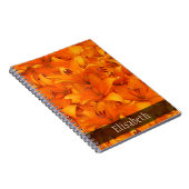 花の写真のオレンジ庭ユリ名前 ノートブック (右側)